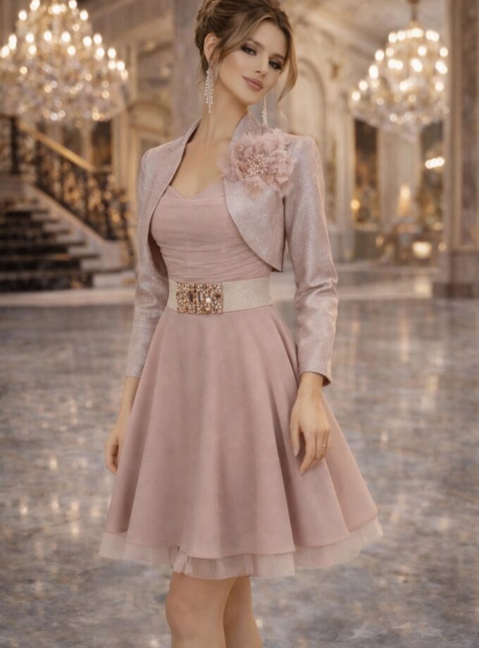 Abito corto inserti in tulle